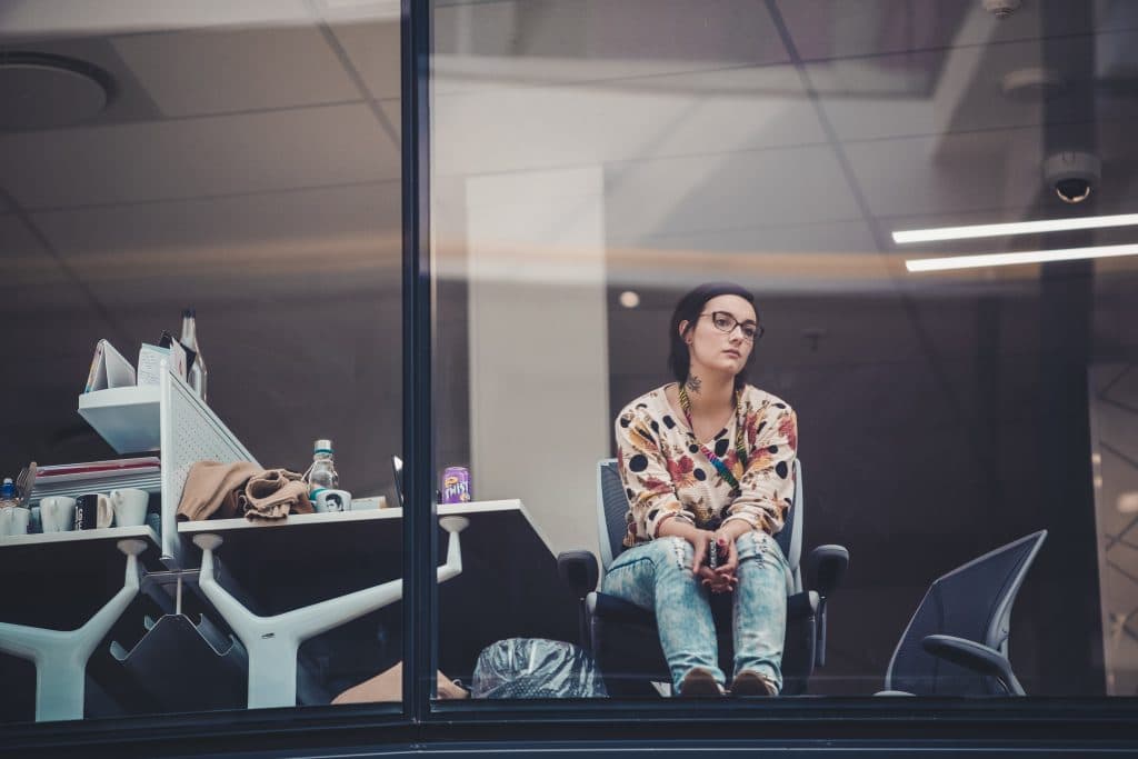 A lady feeling unhappy with her job